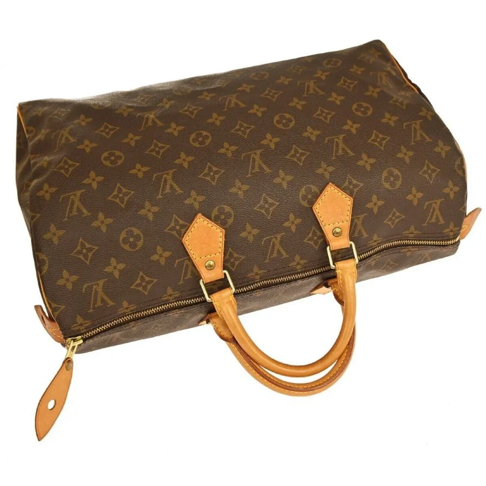 Authentic LOUIS VUITTON Speedy Travel Hand Bag Monogram Leather Brown - Picture 4 of 16